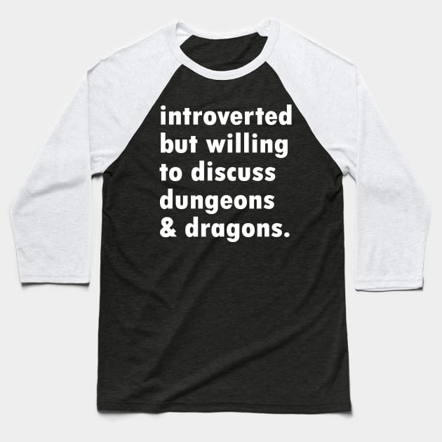 Introverted Dungeon Master Baseball T-Shirt by NovaOven